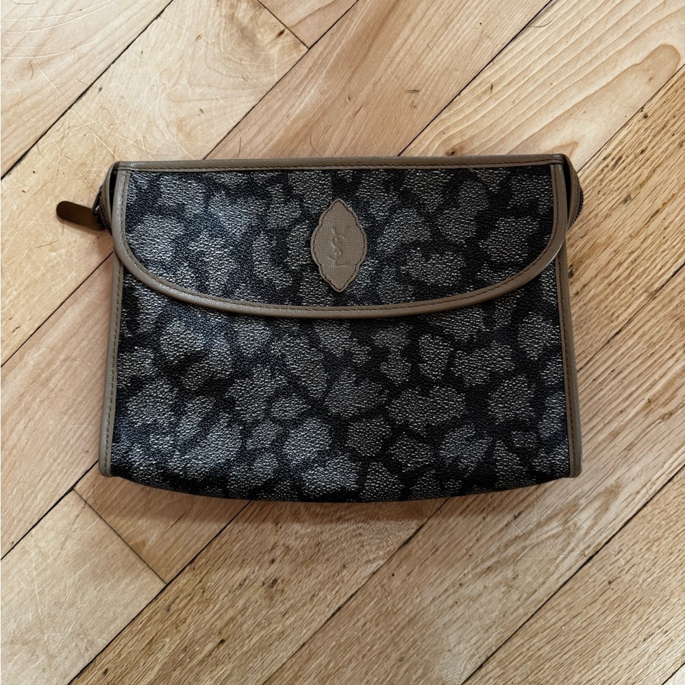 Yves Saint Laurent Vintage Black and Tan Cosmetic Case/Toiletry Bag - Picture 2 of 16
